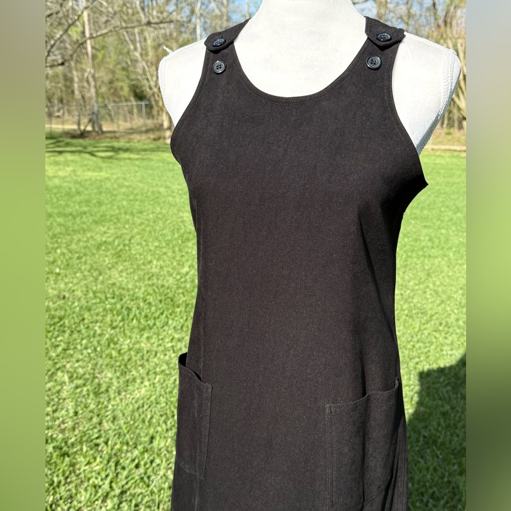 Vintage sleeveless summer midi dress with pockets Size 4 Black